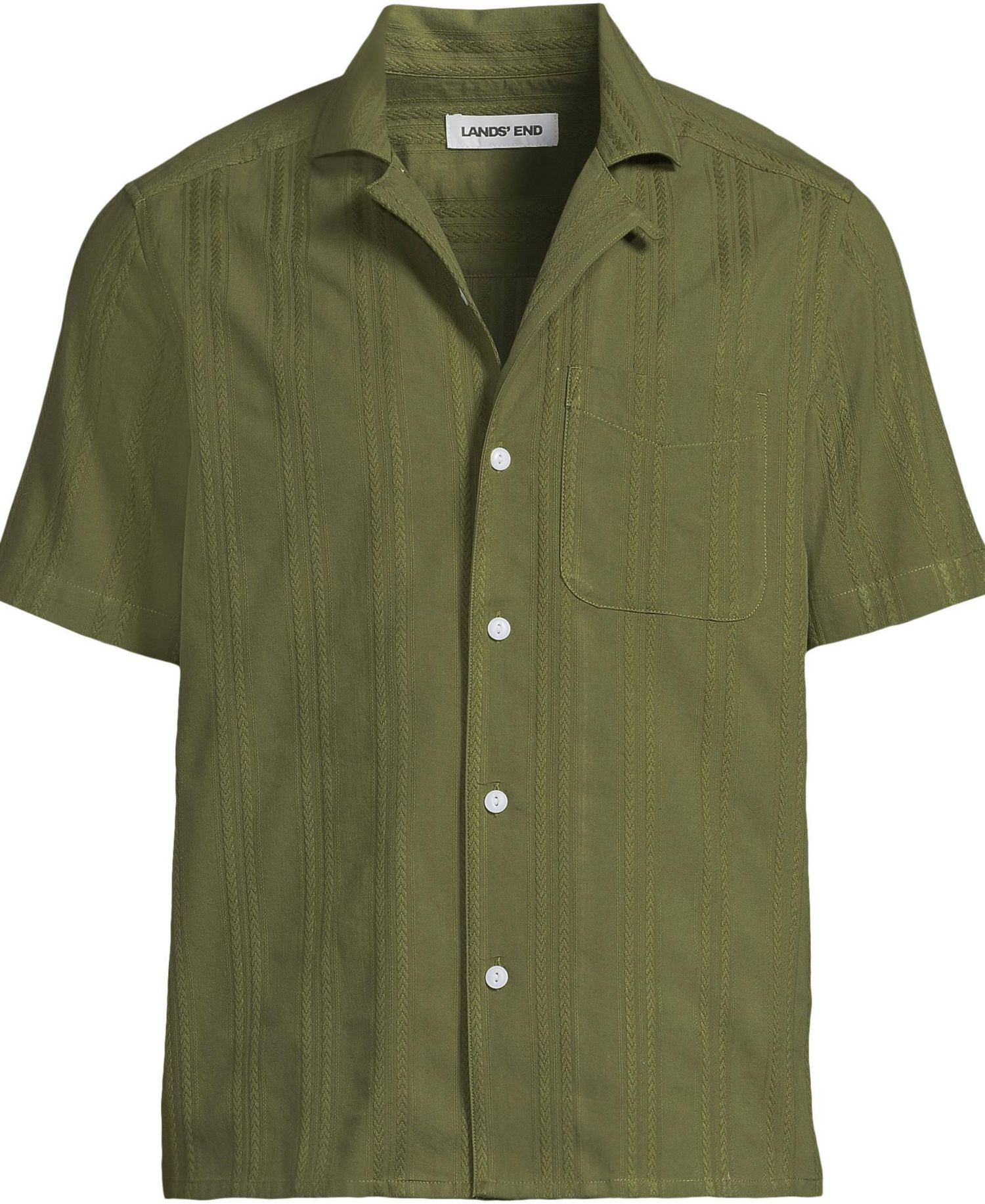 Men's Textured Camp Collar Shirt