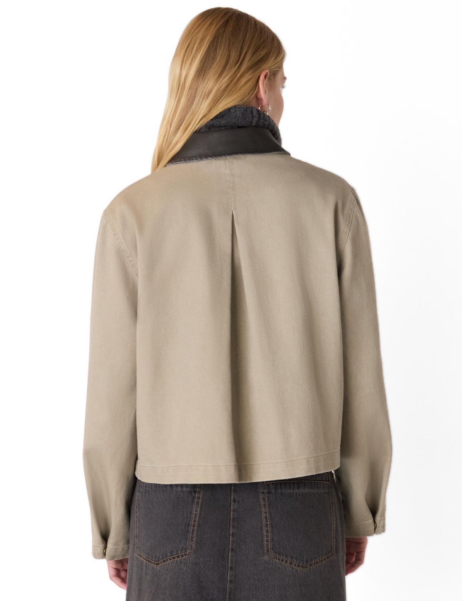 Women's Casual Contrast Collar Jacket