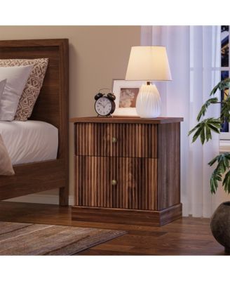 Adult 2-Drawer Nightstand, Engineered Wood Storage Bedside Table