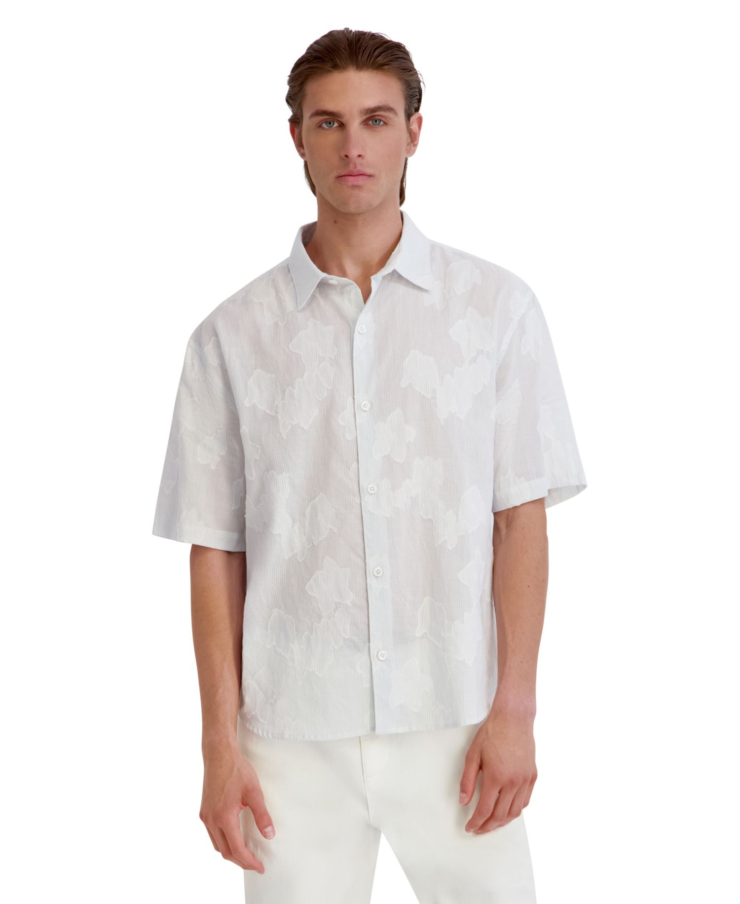 Men's Raised Cloud Flower Stripe Shirt