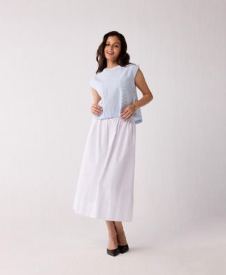 Women's Button-Back Crew Neck Top