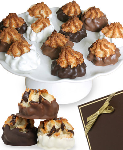Golden Edibles® 12-Pc. Belgian Chocolate Dipped Macaroons