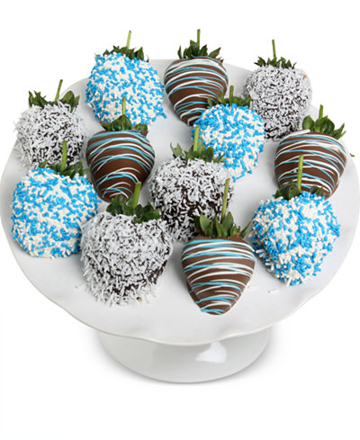 Golden Edibles® 12-Pc. Baby Boy Belgian Chocolate Covered Strawberries