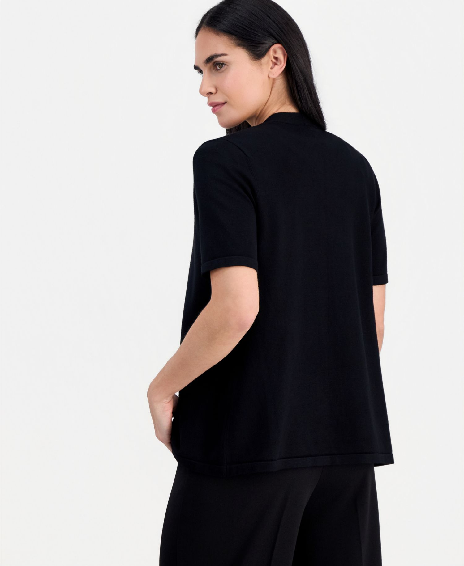 Petite Open-Front Elbow-Sleeve Cardigan
