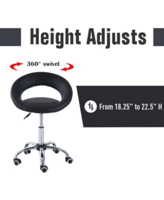 Adjustable Swivel Hydraulic Leather Salon Stool Rolling Chair,