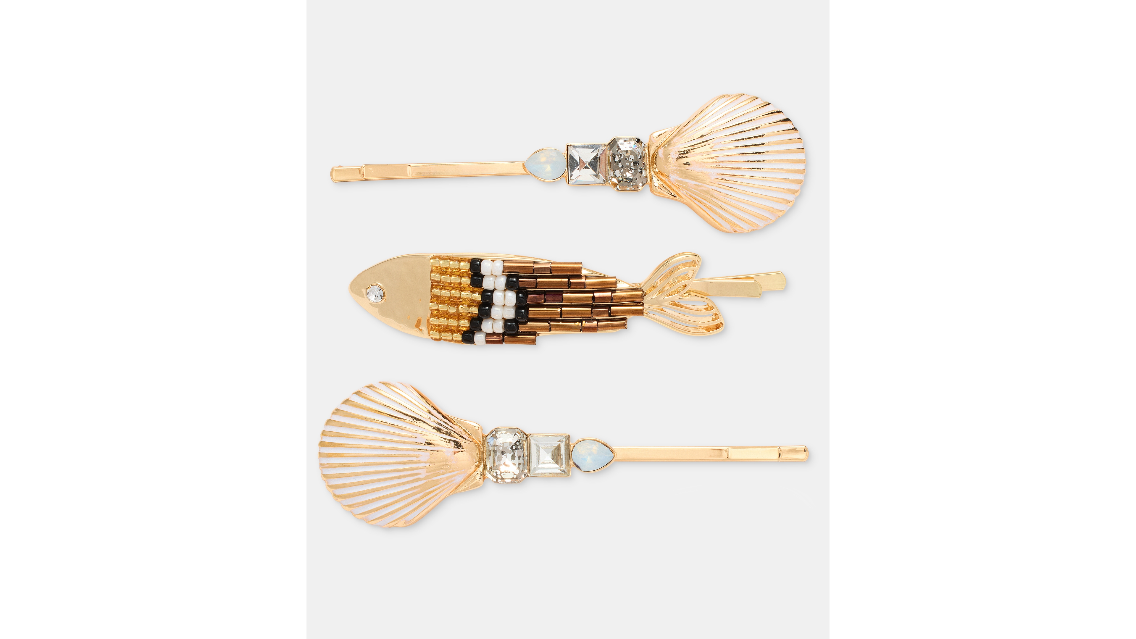 lonna & lilly 3-Pc. Beaded Sealife Bobby Pin Set
