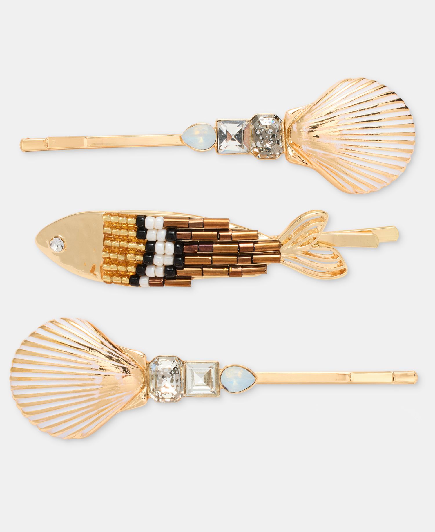 3-Pc. Beaded Sealife Bobby Pin Set