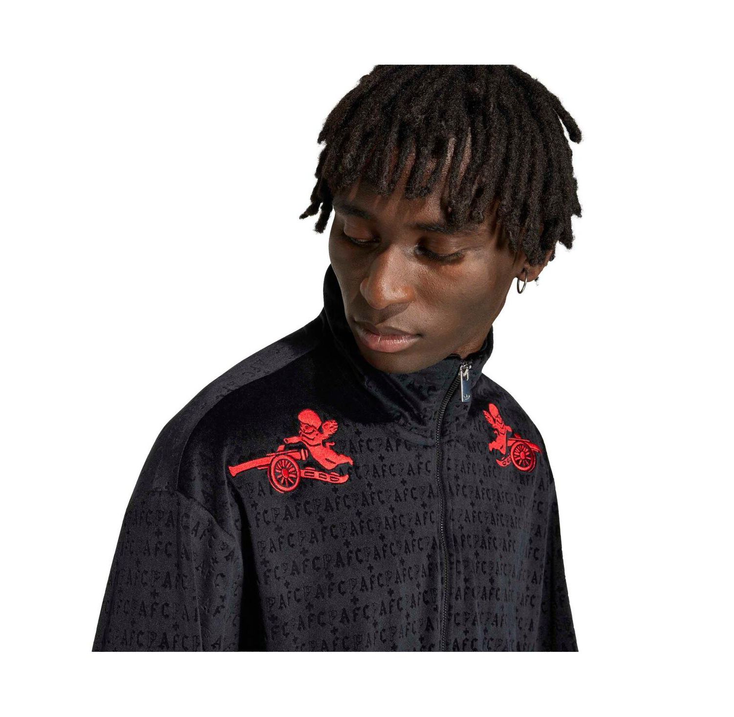 Men's Black Arsenal x Places Faces Full-Zip Track Jacket