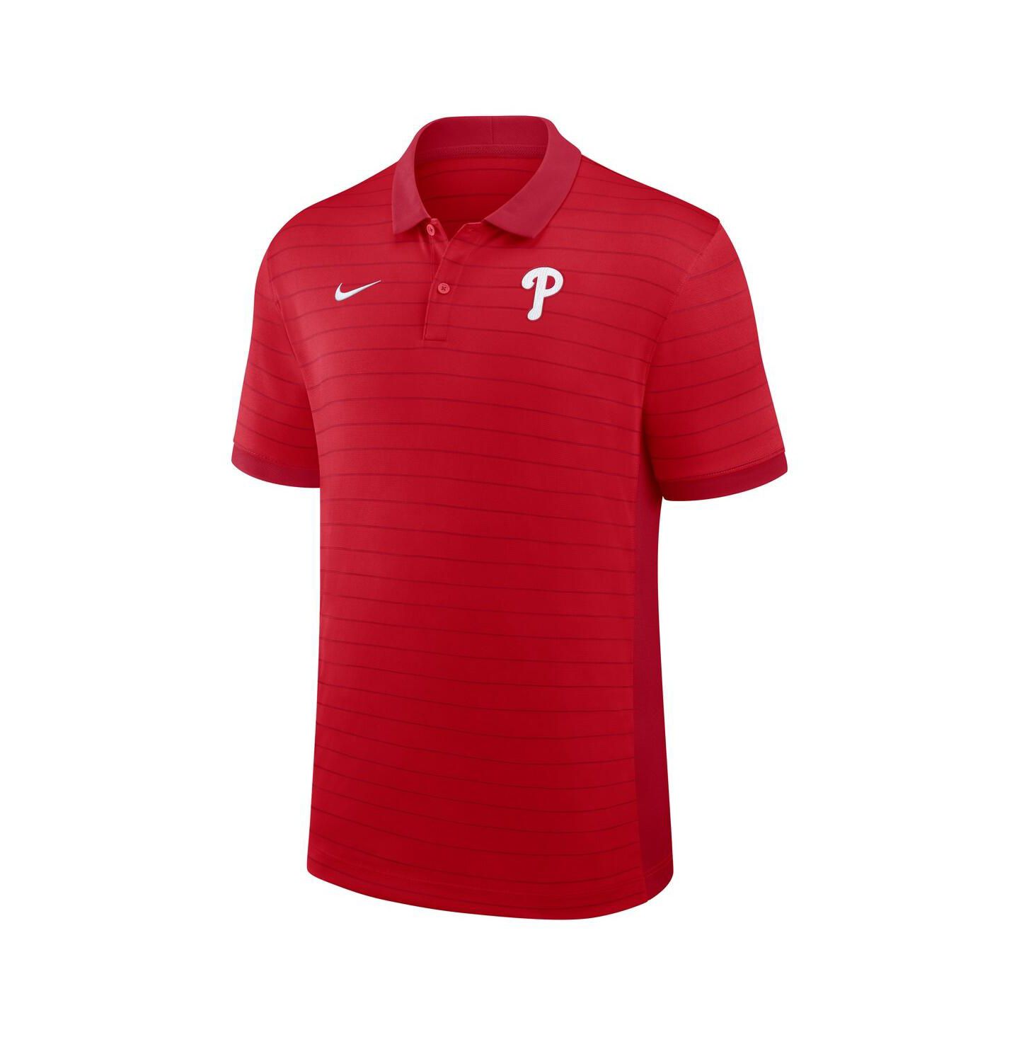Мужское поло Nike Red Philadelphia Phillies Authentic Collection Striped Victory Dri-FIT Polo Shirt — фото 3