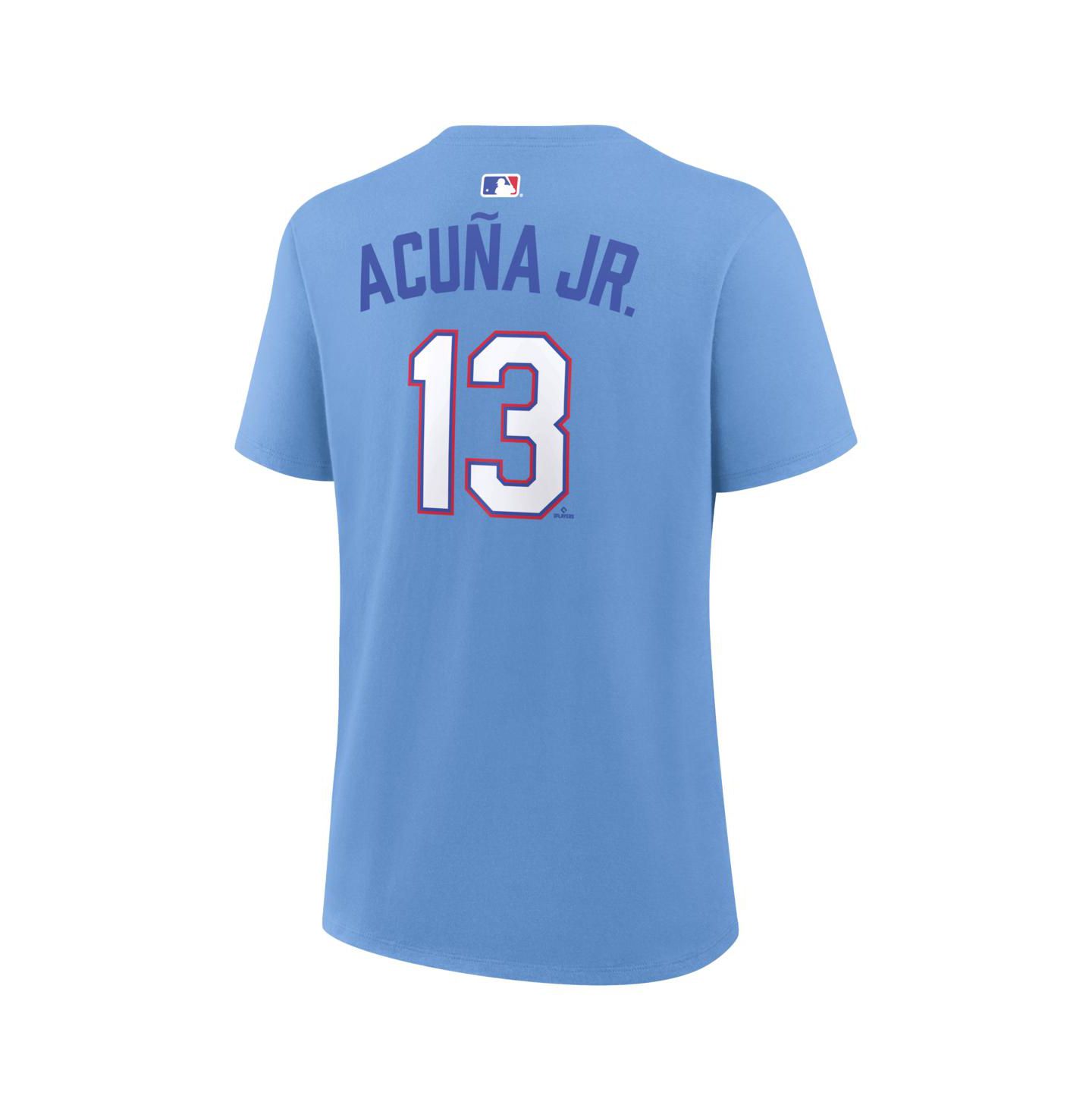 Женская футболка Nike Ronald Acuña Jr. Light Blue Atlanta Braves 2026 City Connect Name & Number — фото 3