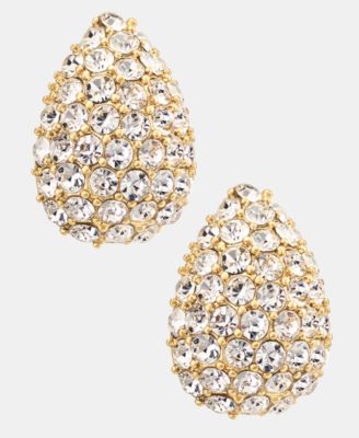 Pav&eacute; Pear-Shape Stud Earrings 