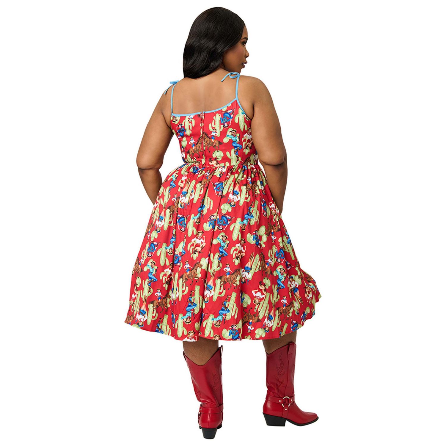 Women's Plus Size 1950s Cotton Swing Dress
