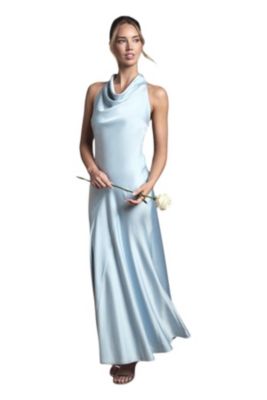 Women's Satin Maxi Bridesmaid Dress