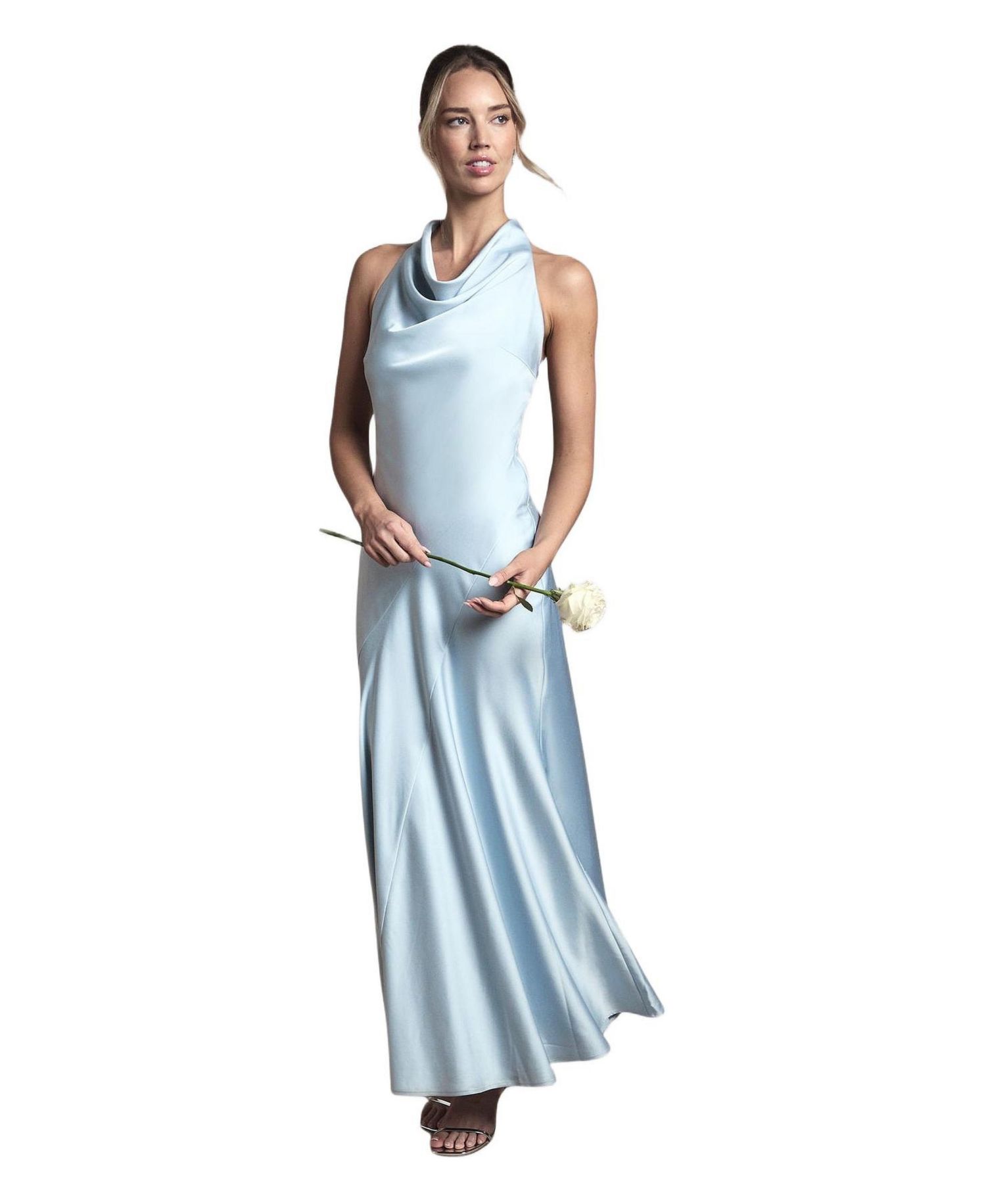 Women's Satin Maxi Bridesmaid Dress