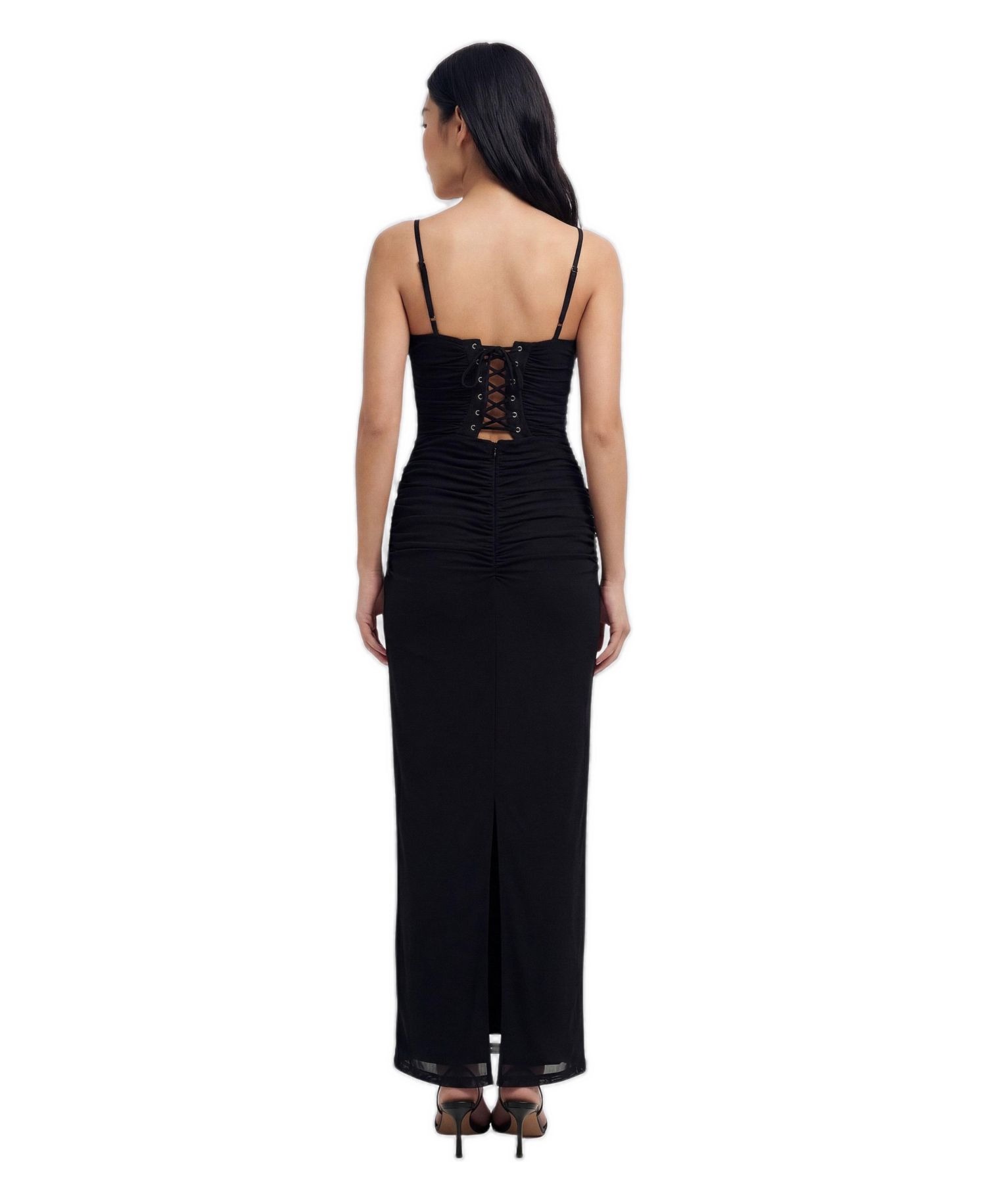 Women's Premium Tulle Lace Trim Maxi Dress