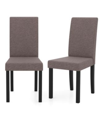 Dining Chair Set of 2 Fabric Upholstered Rubber Wood Legs Side Armless