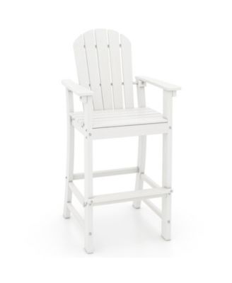 Counter-Height HDPE Outdoor Bar Stool with Armrests, Footrest, and 360 lbs Capacity