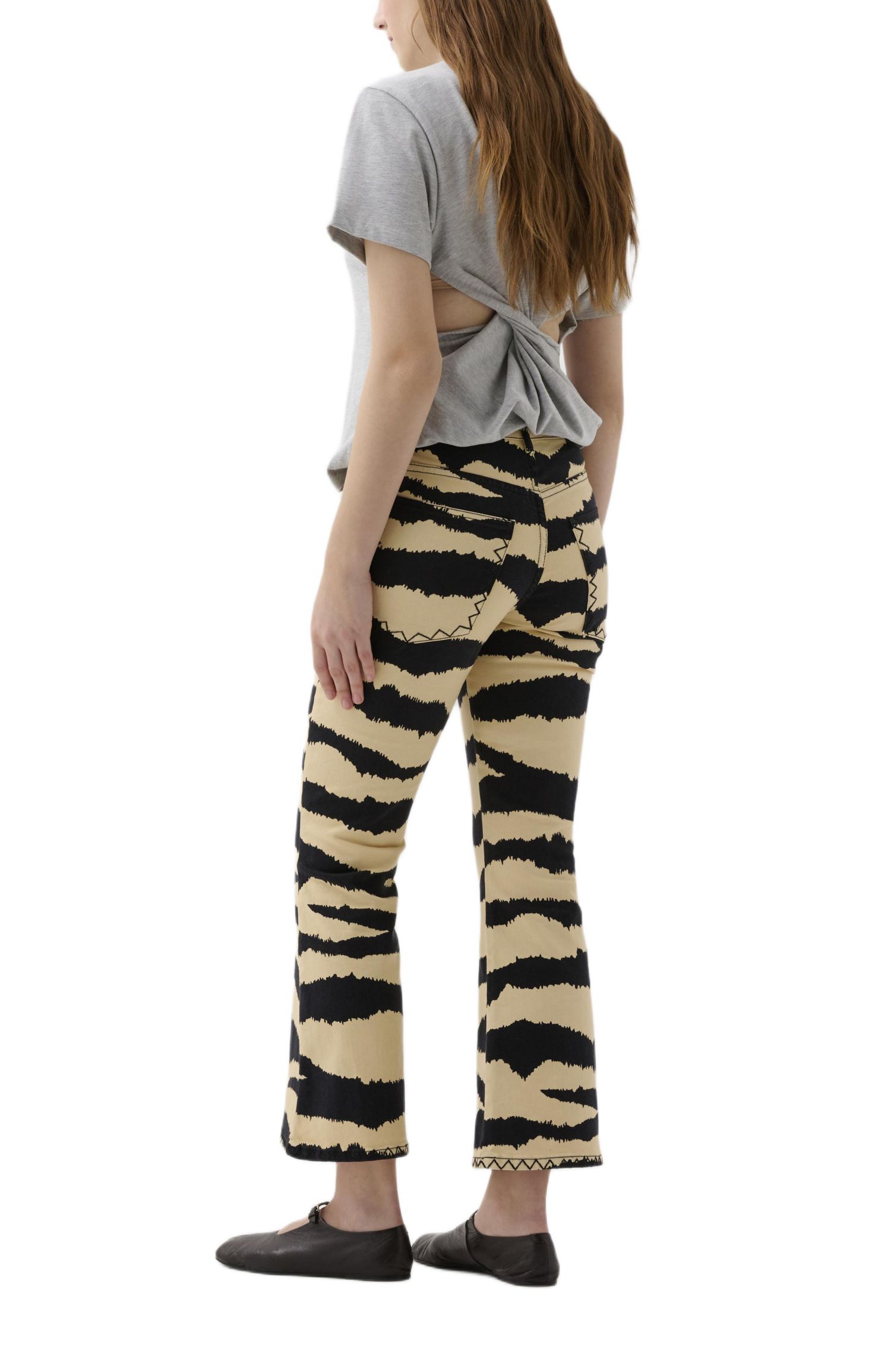 Women's Ankle Zebra Denim Pant