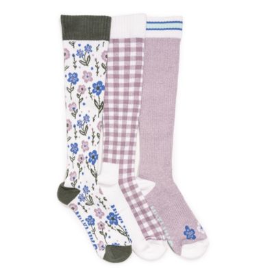 Women's 3 Pack Tall Cotton Wide Compression Knee-High Socks