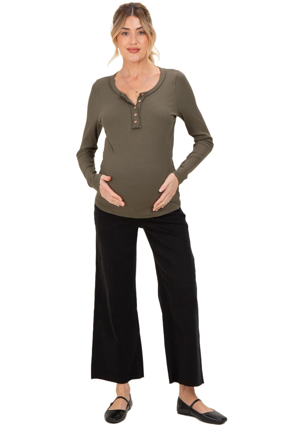Pinkblush Women's Raw Hem Crop Wide Leg Jeans view 3 — MAYCSS fashion products