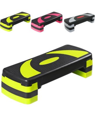 31 Aerobic Step Platform, Adjustable Exercise Workout Stepper with Stable Risers, Stand Up Steppers for Exercise at Home, Fitness Equipment