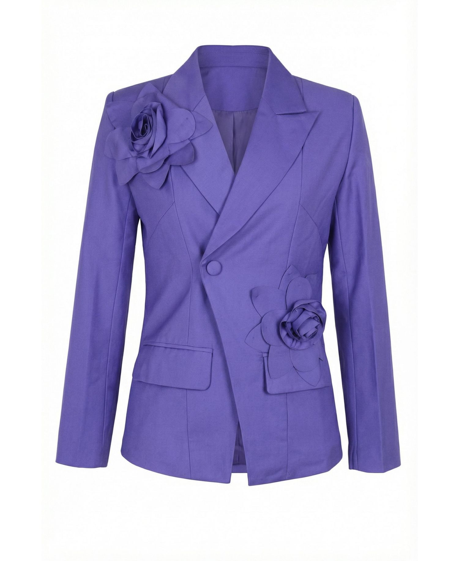 Women's 3D Floral Applique Structured-Fit Blazer
