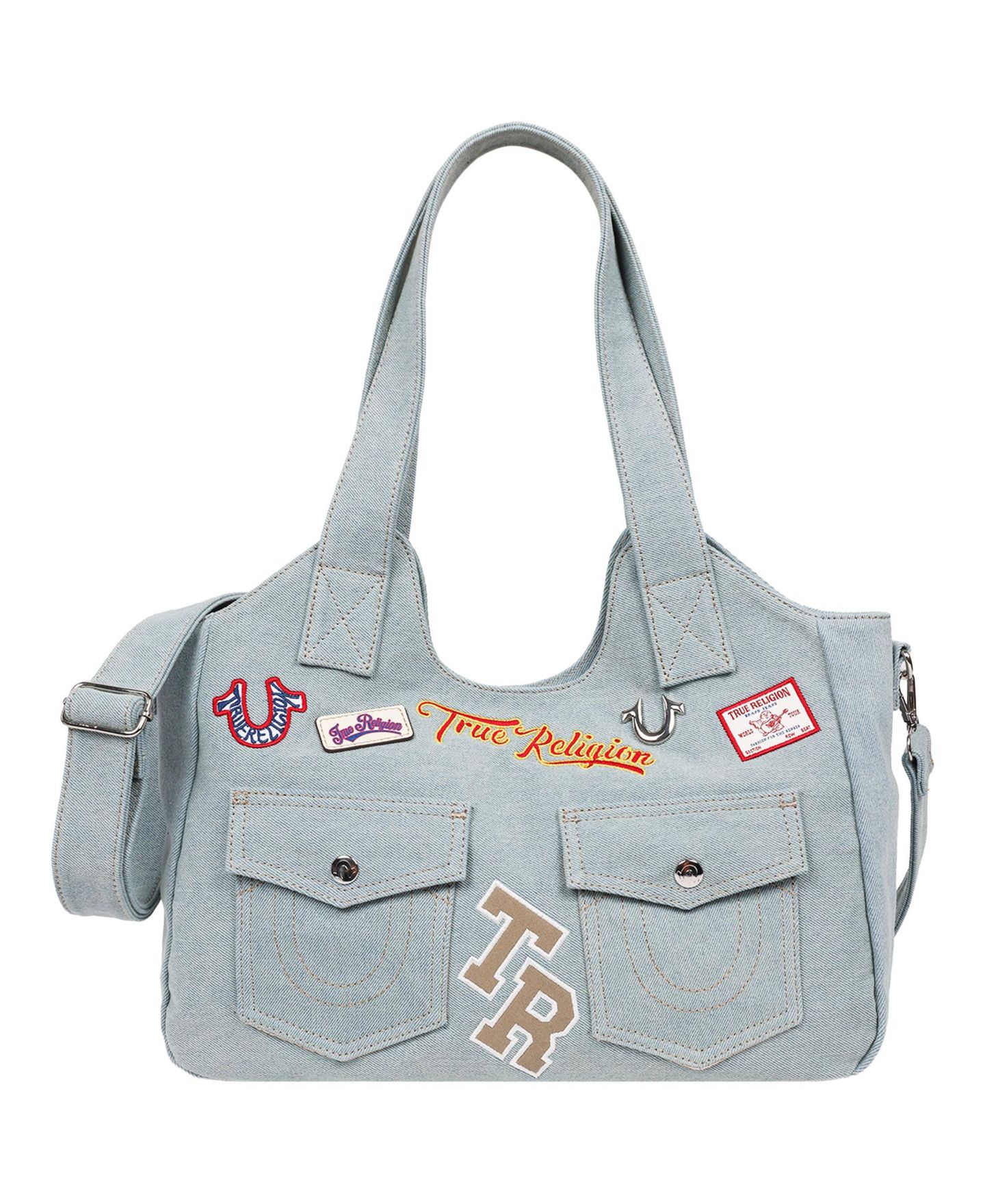 Женская сумка True Religion Agusto Multi Patch Soft Tote, цвет: Джинсовый — фото 1