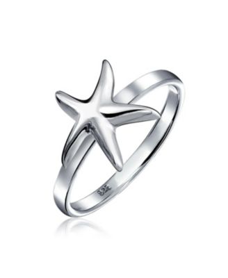 Dainty Simple Nautical Tropical Starfish Ring .925 Sterling Silver