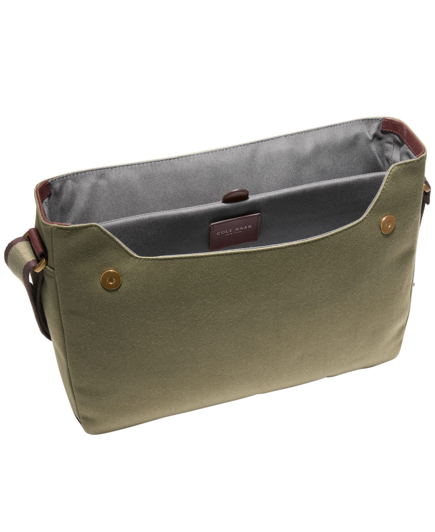 Мужская сумка Cole Haan Judson Brushed Twill Messenger, цвет: Тёмный зелёный — фото 3