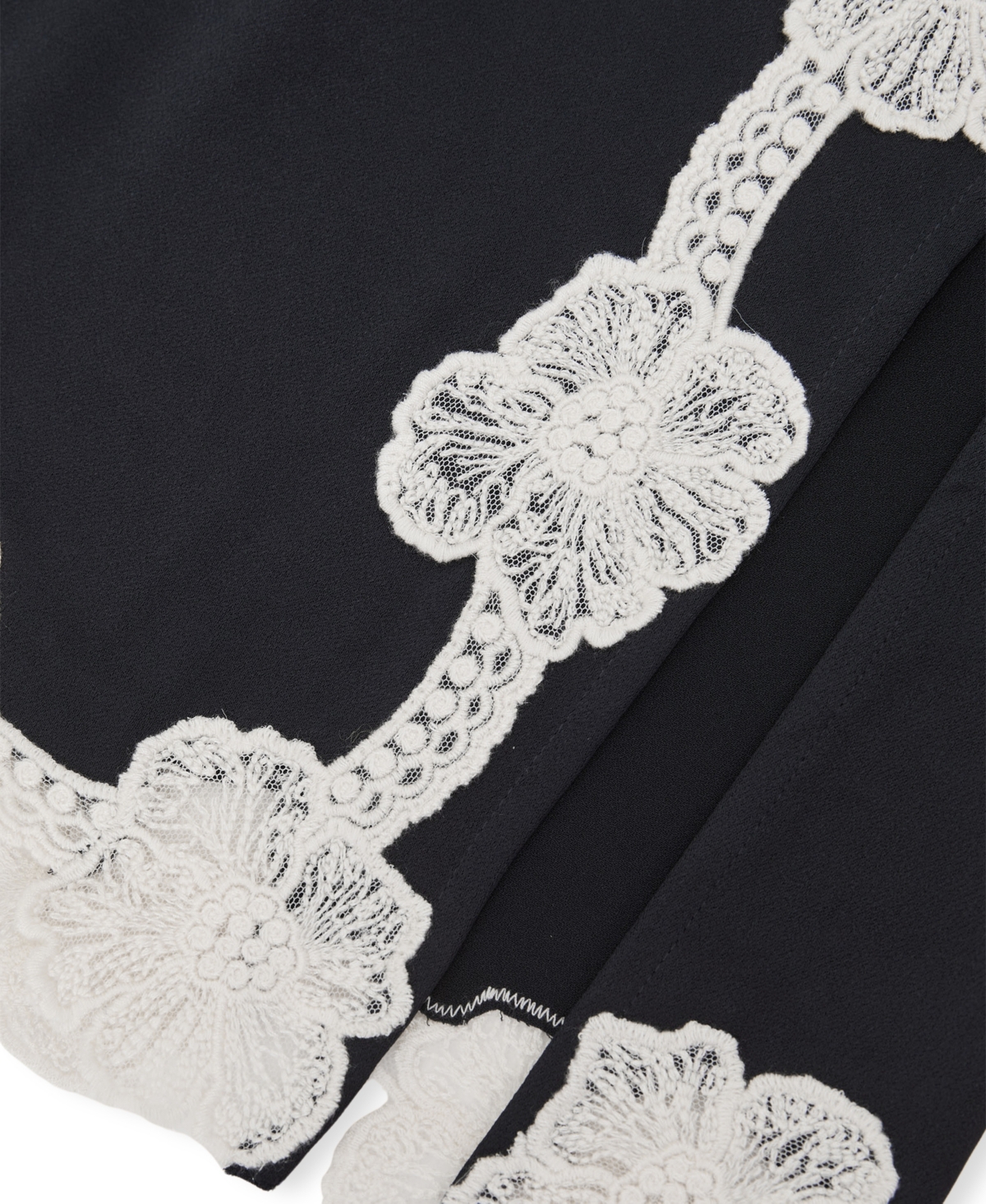 Reiss Women's Satin Floral-Lace Trim Midi Skirt