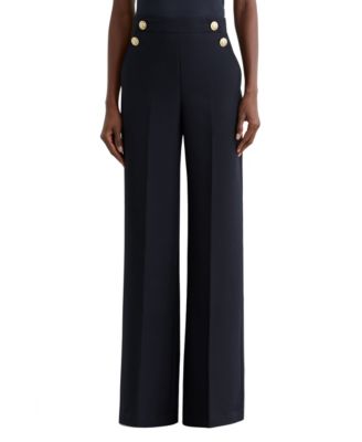 Women's Wide-Leg Button-Detail Pants