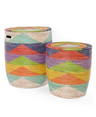 Rainbow Mountains Flat Lidded Hampers, Set of 2