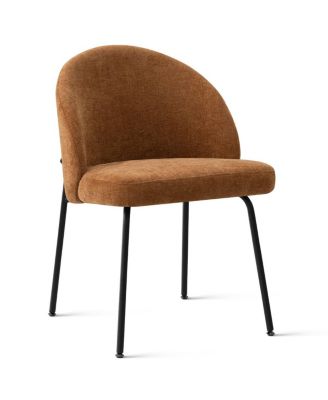 Modern Upholstered Dining Side Chairs Set of 2, Metal Legs