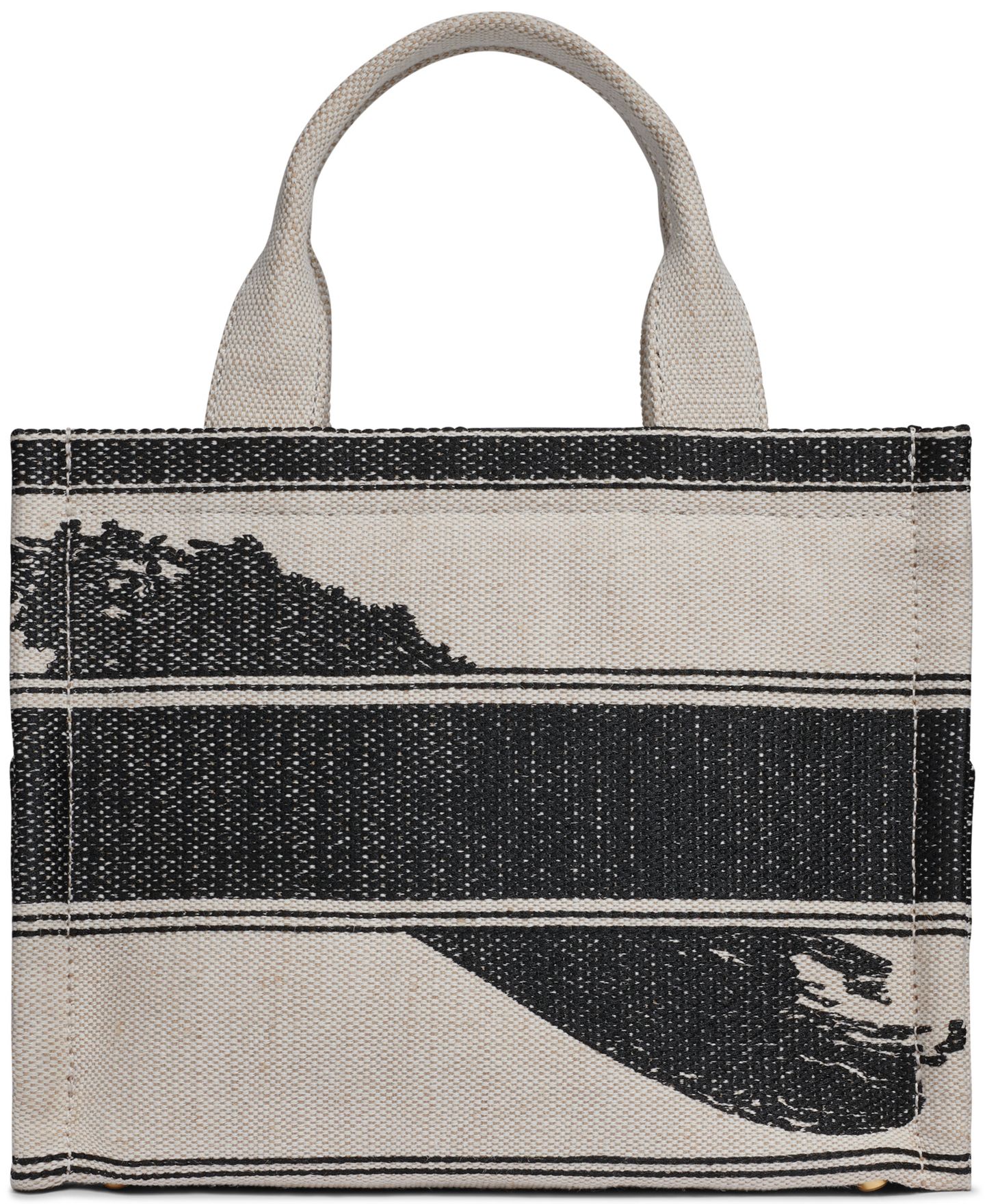 Женская сумка Donna Karan New York Merino Cotton Small Tote Handbag, цвет: Нейтральный / Чёрный — фото 2