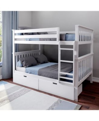 Max and Lily Full over Full Bunk Bed with Storage Drawers