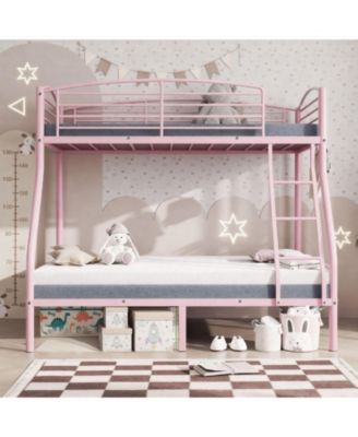 Bunk Bed, Metal Bunk Beds with Ladder and Guardrail,Heavy Duty Space Saving Design,Smooth Rounded Edges,Ideal for Dorms and Small Rooms
