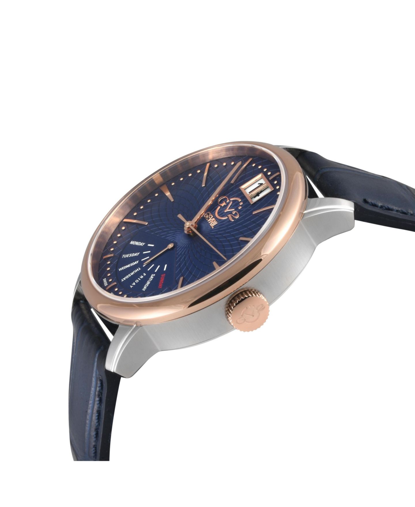 Мужские часы GV2 by Gevril Rovescio Swiss Quartz Italian Leather Strap Watch — фото 2