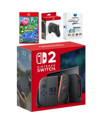 Switch 2 Video Game Console with Kirby The Forgotten Land, Pro Controller and MightySkins Code Bundle