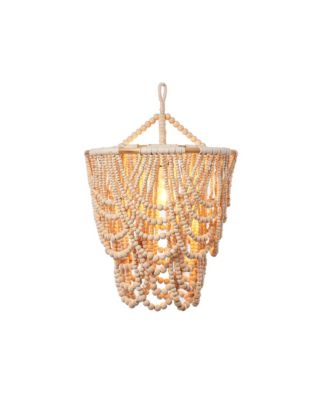 Wood Beaded 30 in. Chandelier