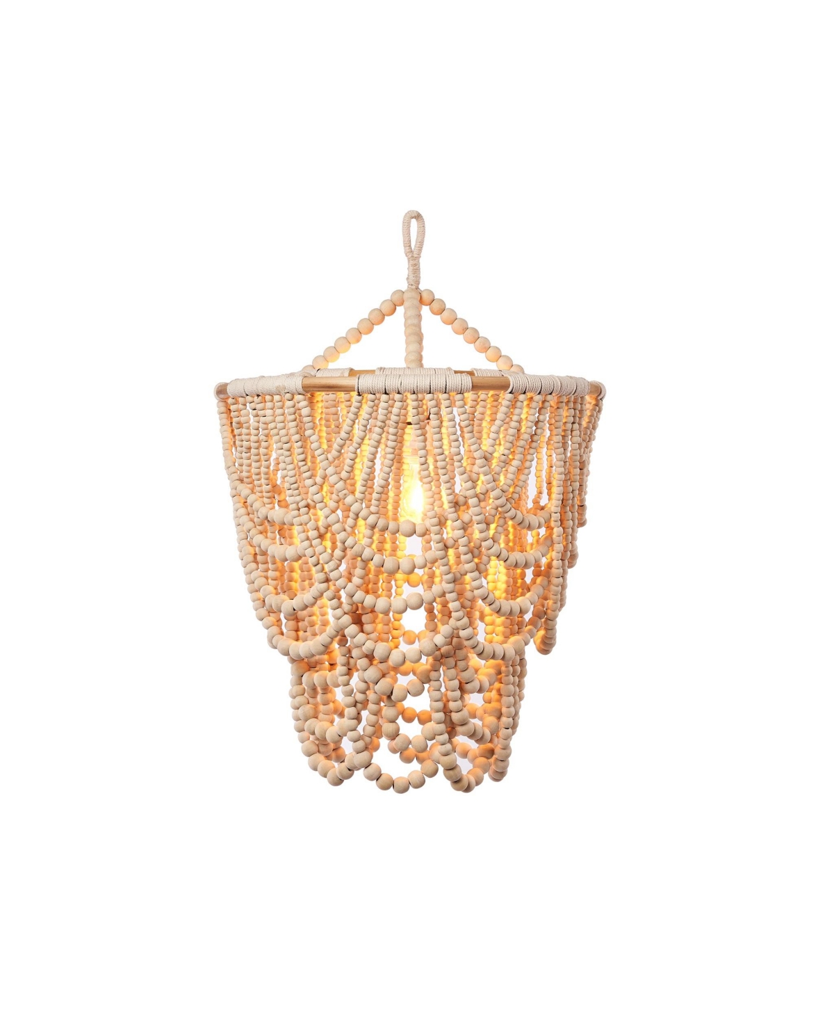 The Artisan and Company, Natural Wood Beaded 30 in. Chandelier