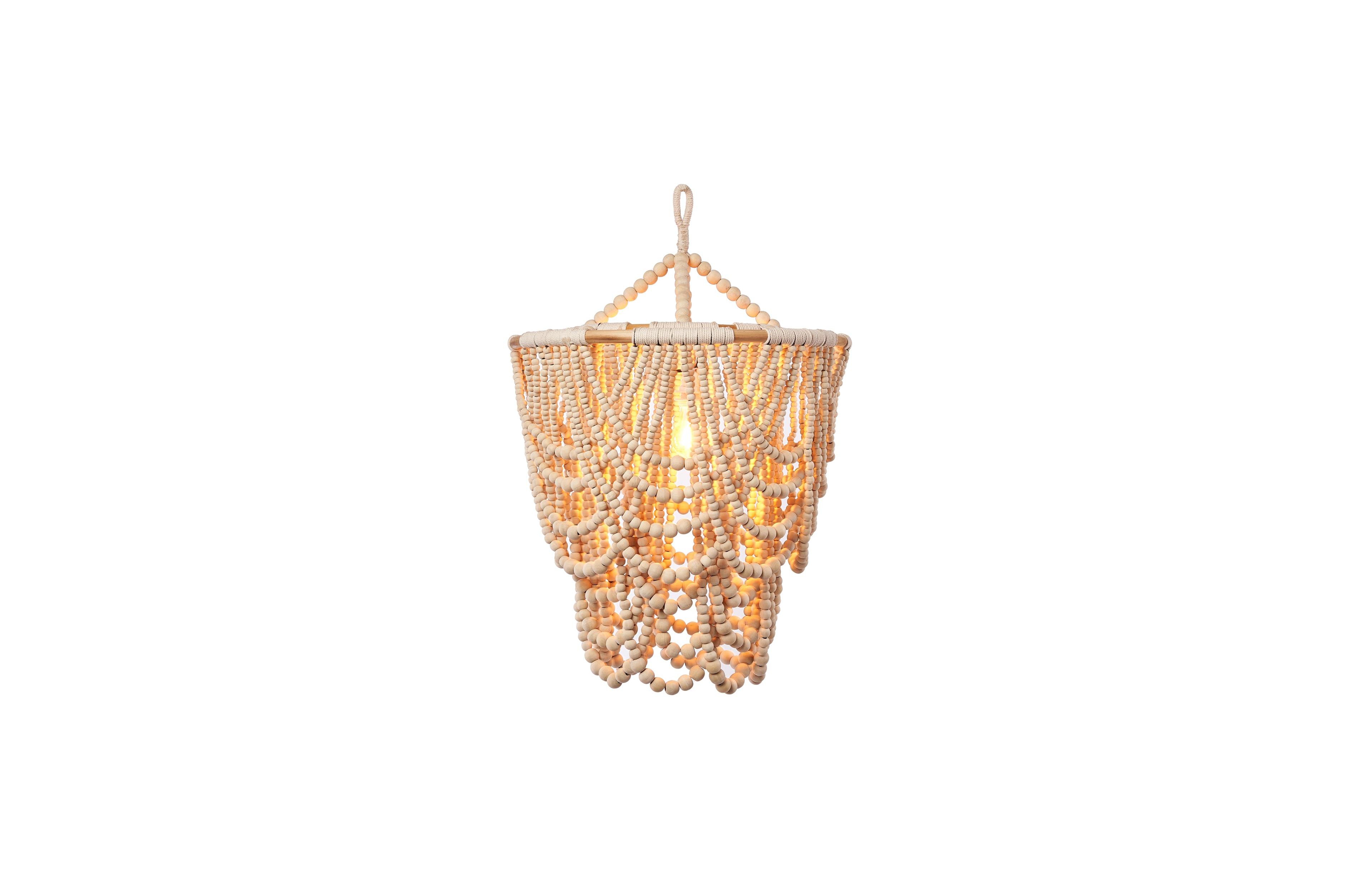 The Artisan and Company, Natural Wood Beaded 30 in. Chandelier