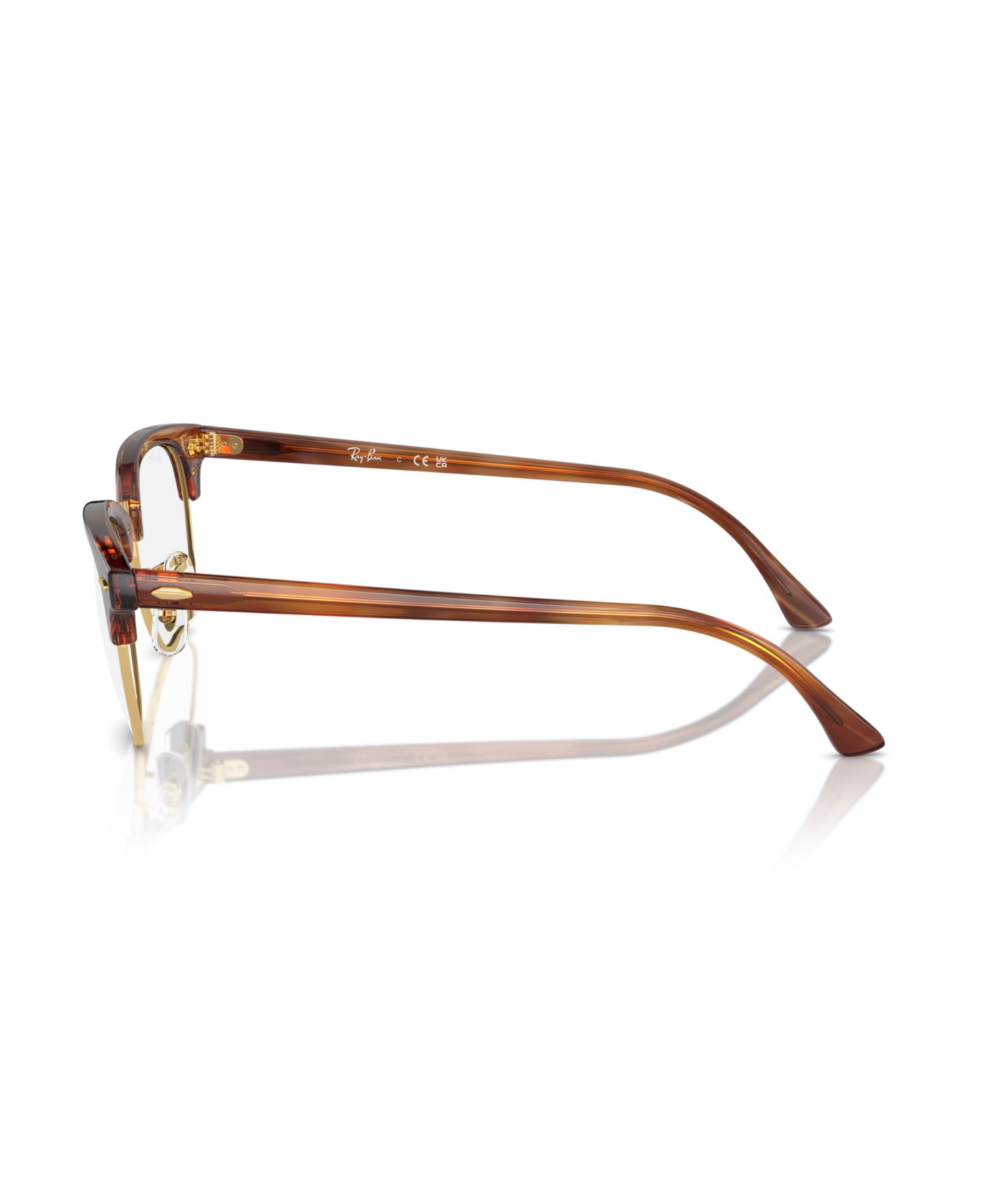 Очки Ray-Ban Square Unisex Clubmaster Optics Eyeglasses, RB5154, цвет: Полосатый коричневый — фото 3