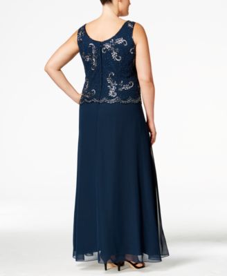 J Kara Plus Size Beaded Gown and Jacket Macy's