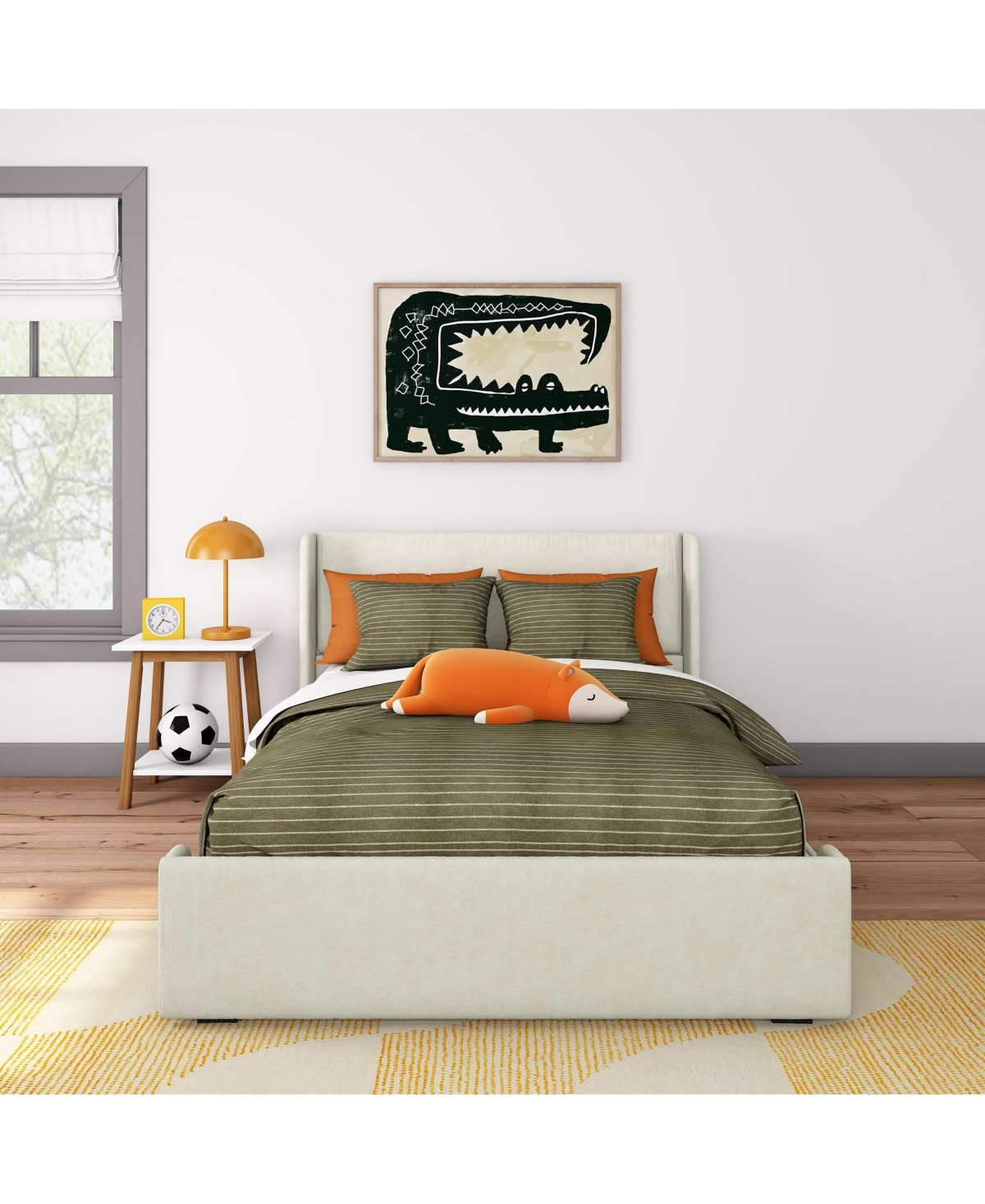 Max & Lily Full Upholstered Rectangular Headboard Platform Bed Frame with 2 Drawer Side Storage