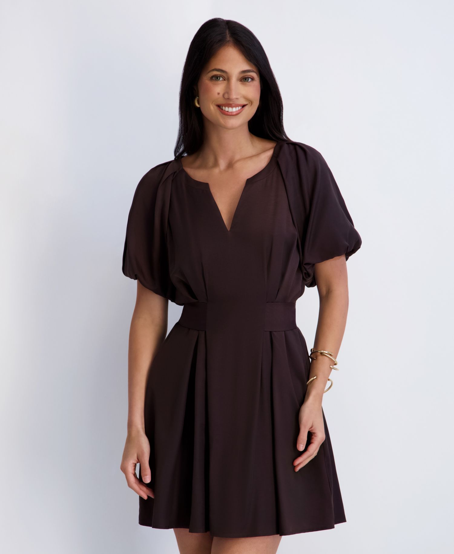 Women's Short-Sleeve V-Neck Dress