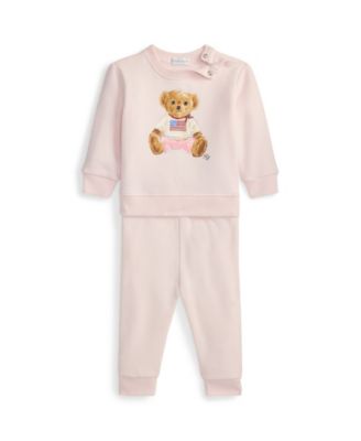 Baby Girls' Polo Bear Fleece Sweatshirt and Pants, 2-Piece Set