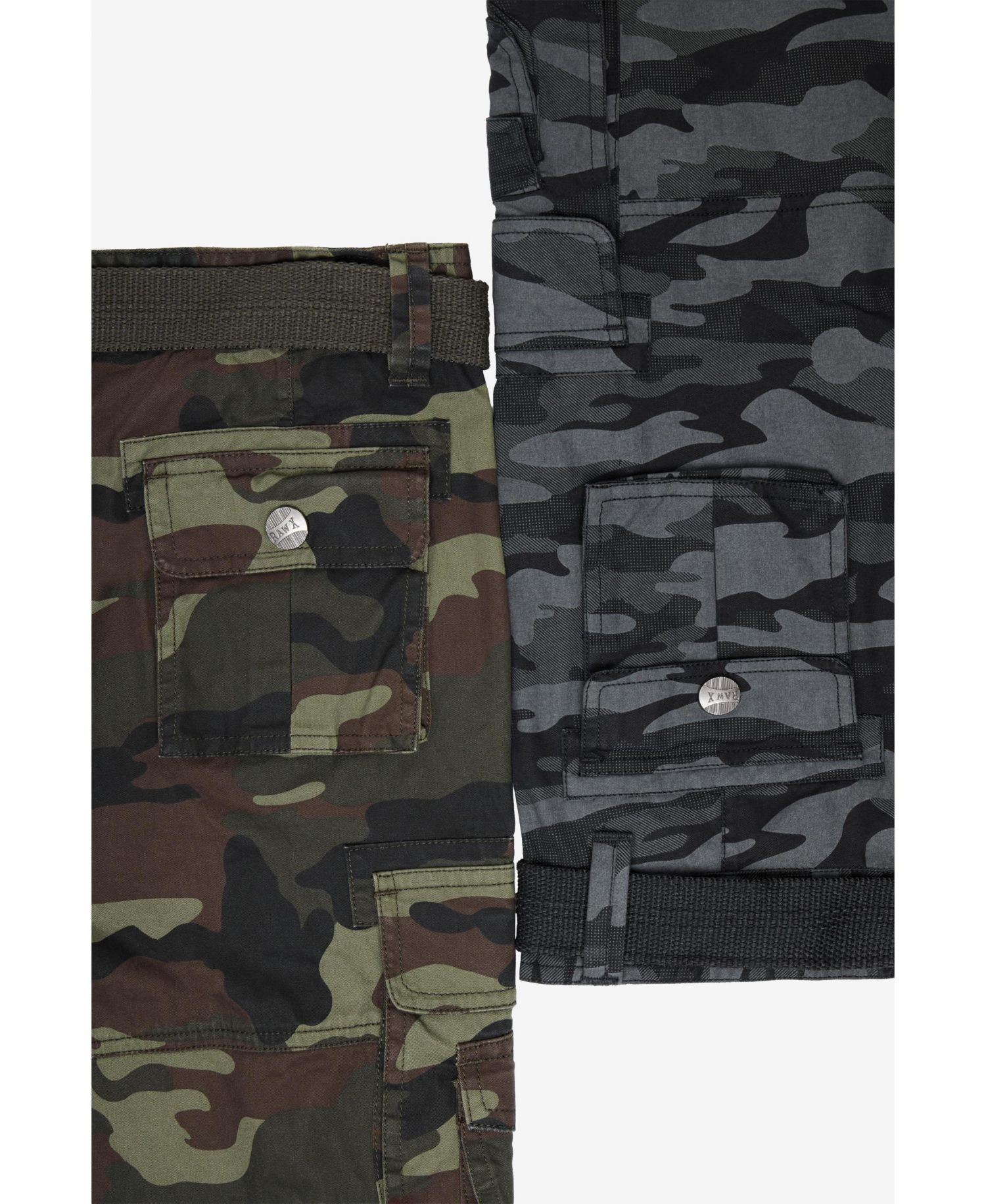 Boy's 2 Pack Combo Belted Twill Cargo Shorts