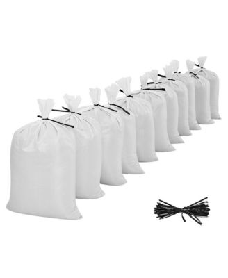 Empty Sandbags 100 Packs 16 x 26 in Heavy Duty Sand Bags Sacks with Ties 50lb Capacity