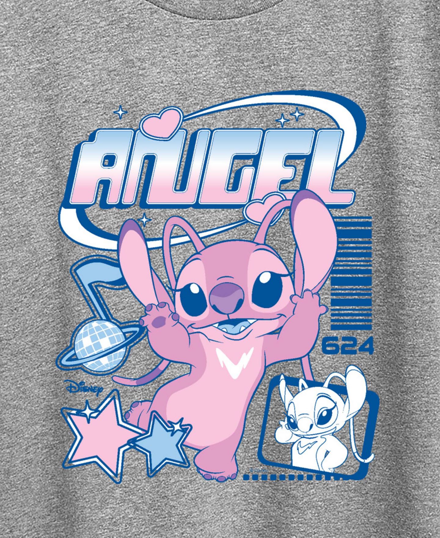 Женская футболка Hybrid Apparel Plus Size Lilo Stitch Angel Y2k Popstar Short-Sleeve Graphic, цвет: Меланжевый серый — фото 4