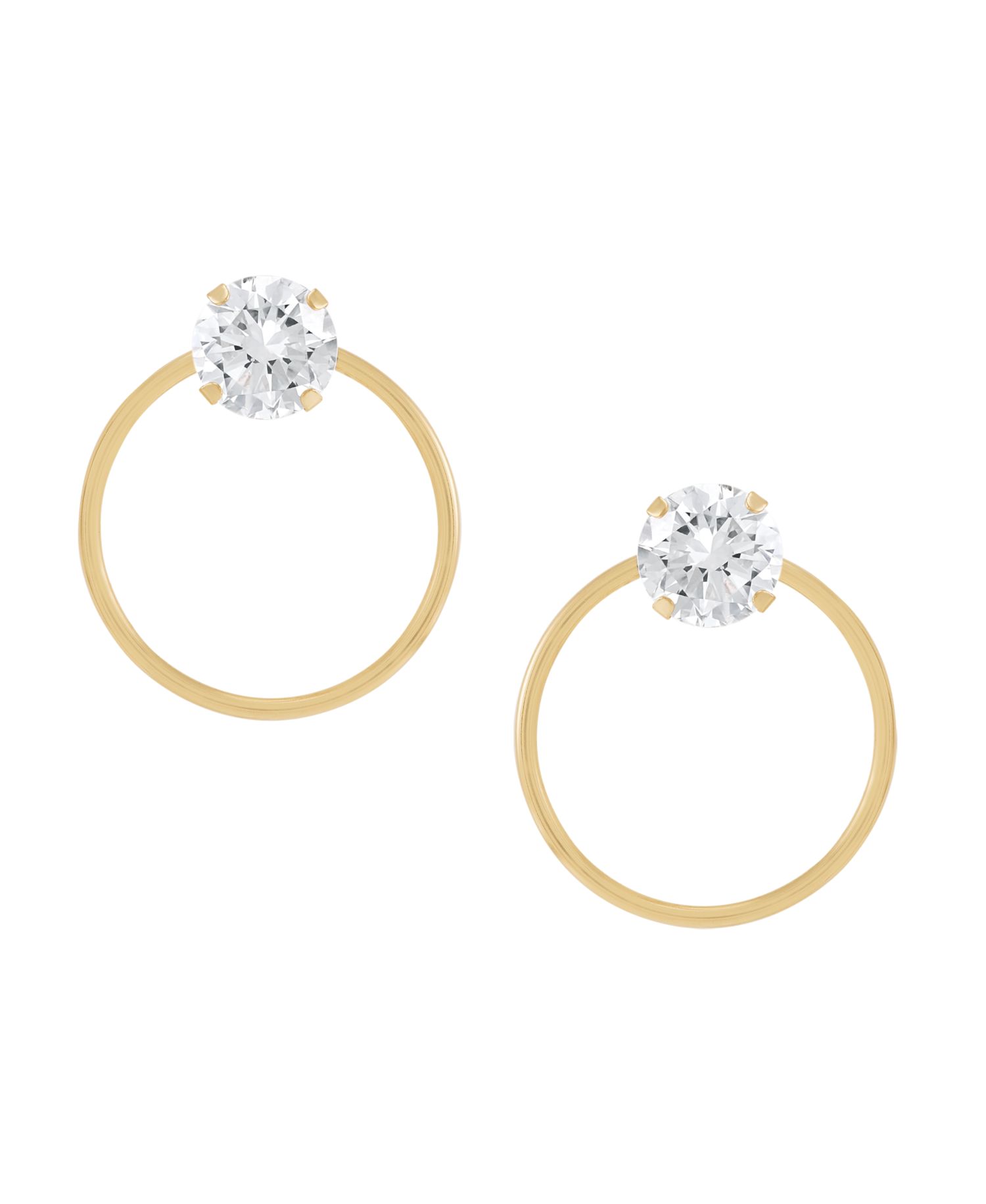 Created White Sapphire Hoop Earrings (2 ct. t.w.) in 10k Yellow Gold